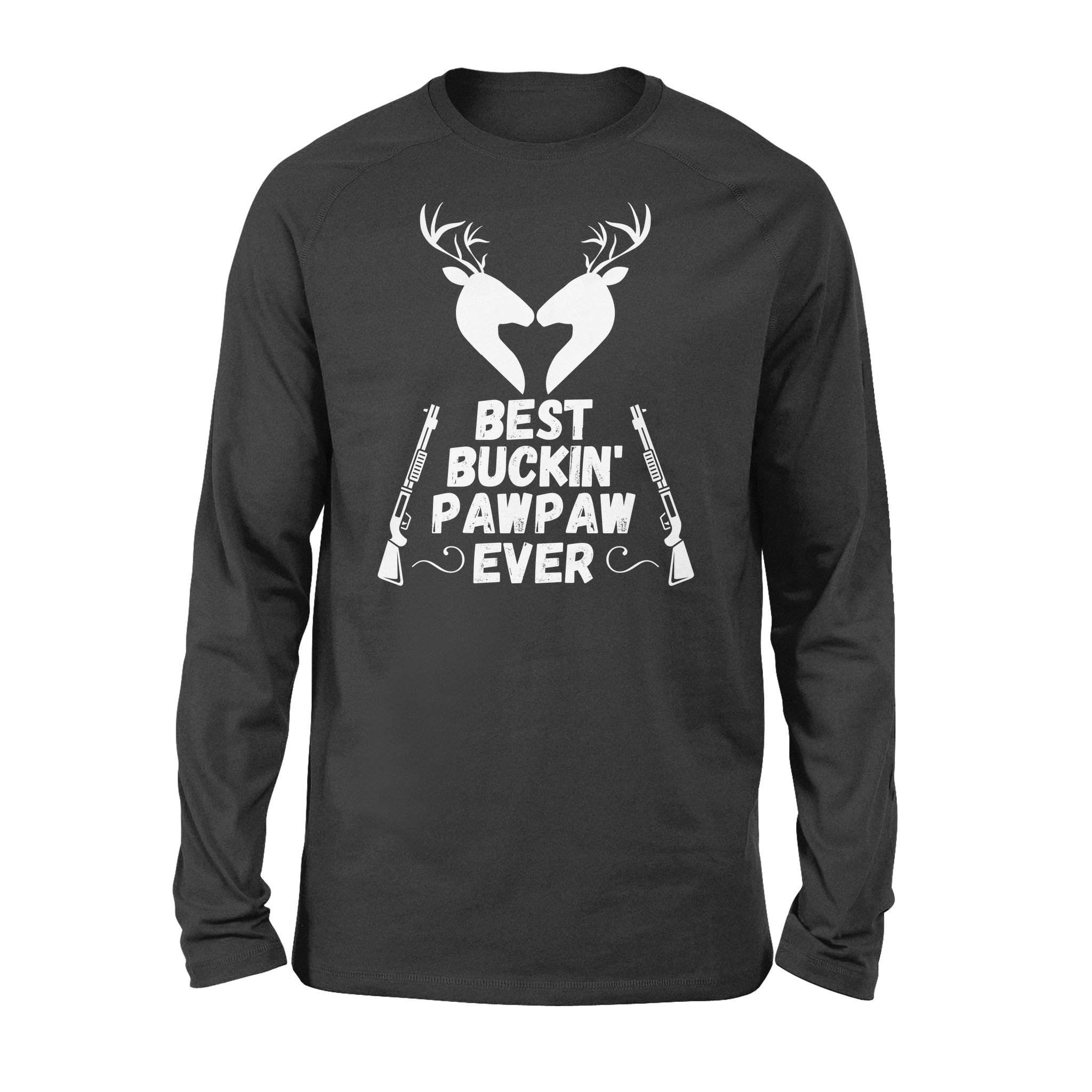 Father’s Day USA Flag Best Buckin’ Pawpaw Ever Deer Hunting Long Sleeves