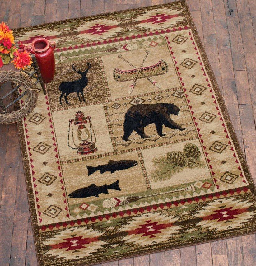 Bear Moose Hunting Fishing Rug Rcdd81F42417