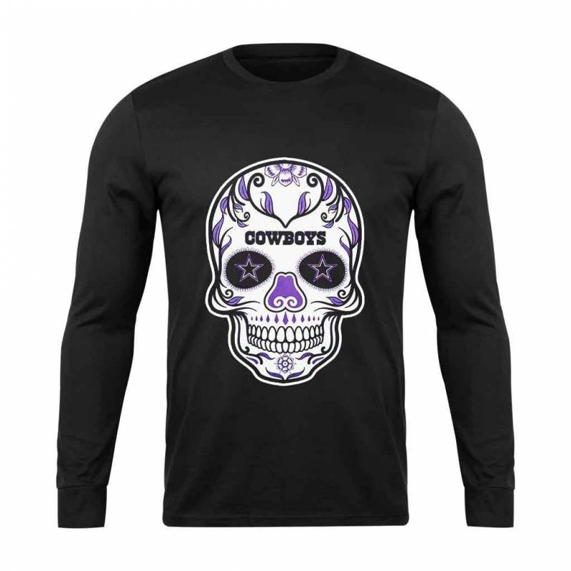 Dallas Cowboys Sugar Skull Long Sleeve T-Shirt