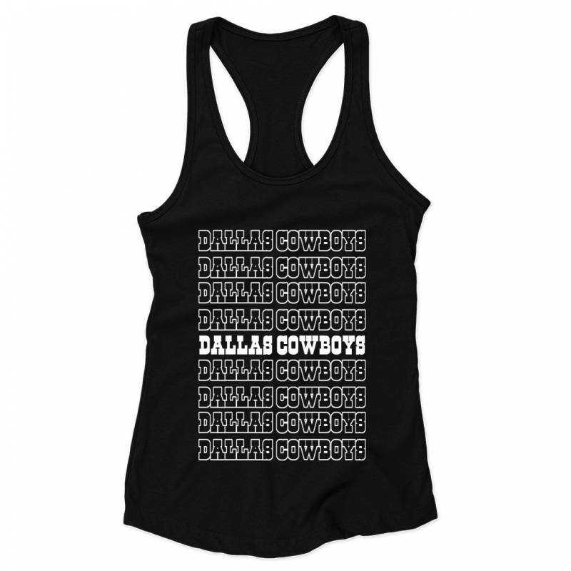 Dallas Cowboys Name Logo Woman’s Racerback Tank Top