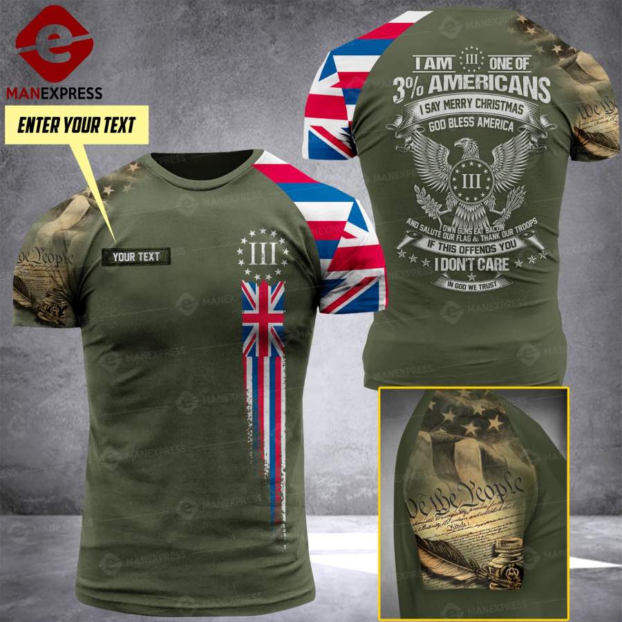 DH CUSTOMIZED 3% GEORGIA PATRIOT T SHIRT FULL PRINT V3 TMA 0709