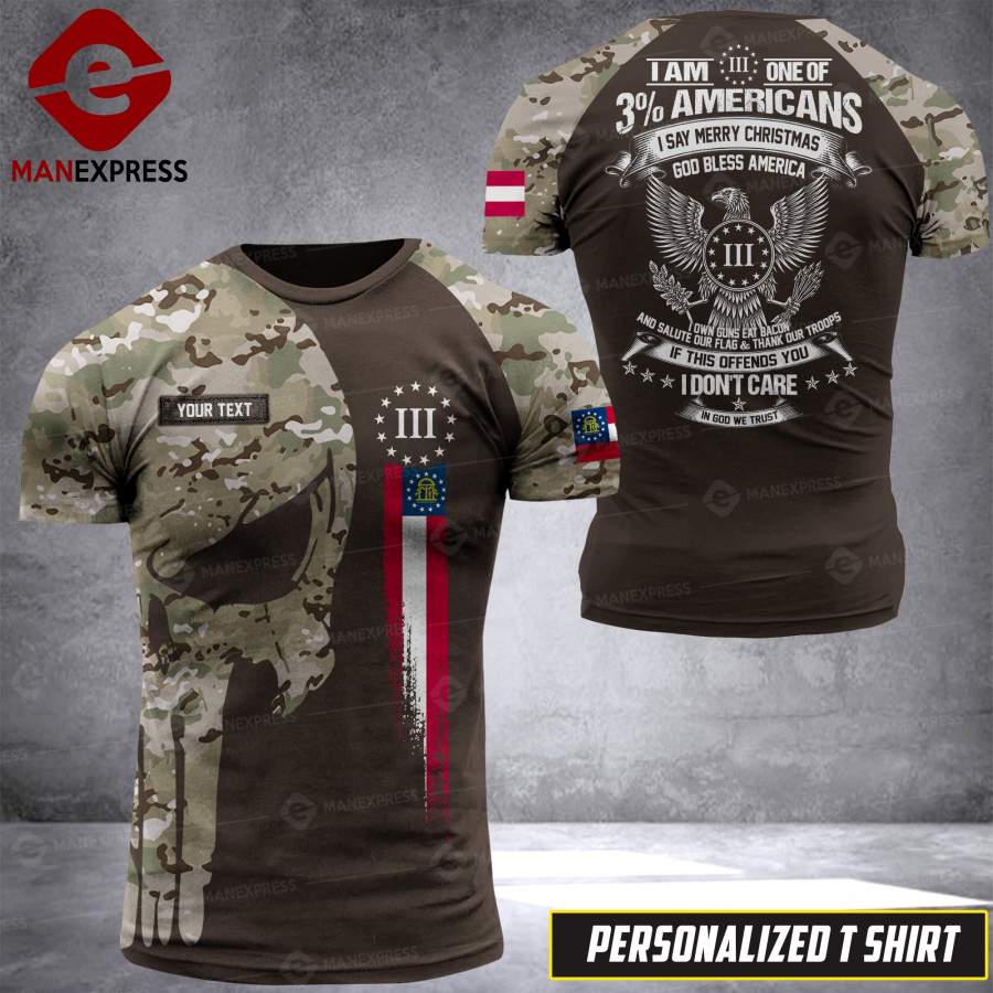 DH 3% CUSTOMIZED GEORGIA PATRIOT T SHIRT FULL PRINT 1407 PDT FIX