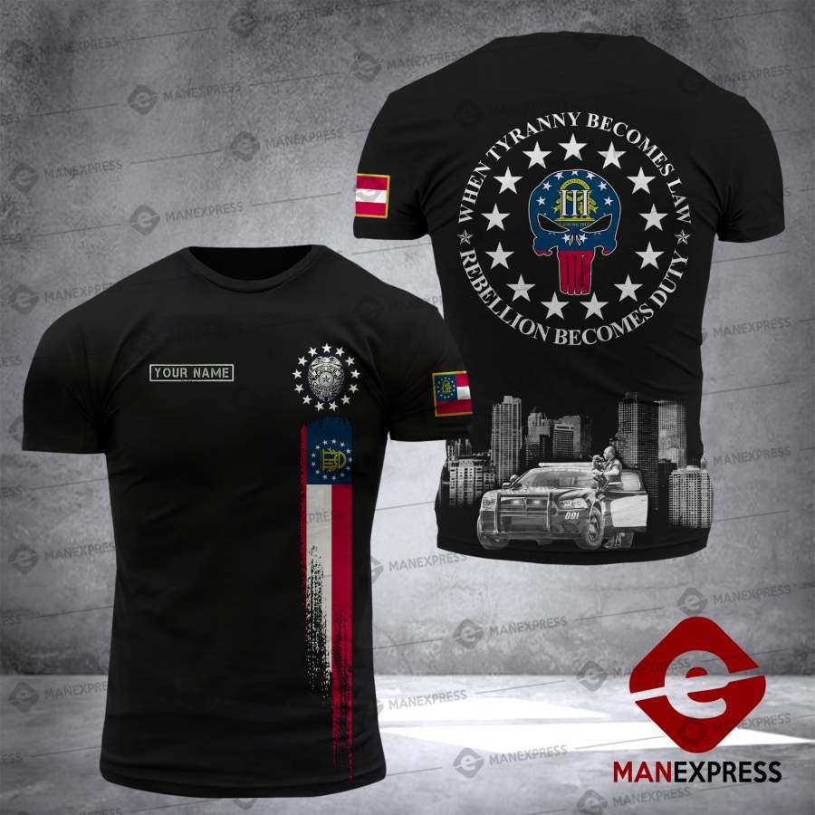 DH 3% CUSTOMIZED POLICE GEORGIA T SHIRT FULL PRINT 2207 LVT