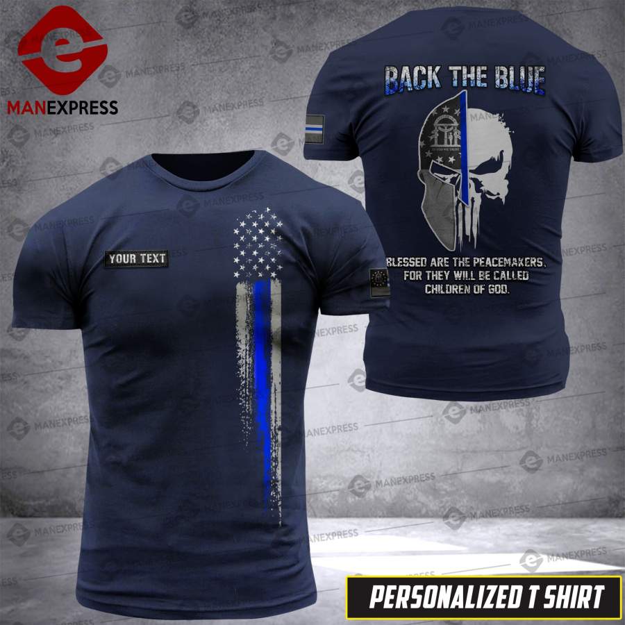 Georgia -Back the blue persionalized Printed T-Shirt NQA