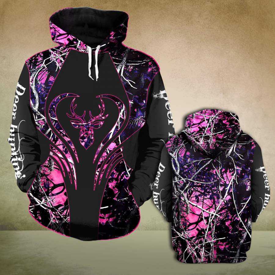 DEER HUNTING CAMO HOODIE 3D ALL OVER PRINT