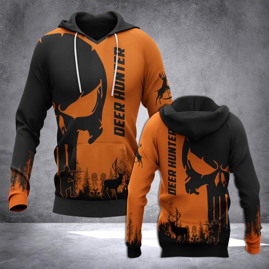 DH DEER HUNTING PUN HOODIE ALL OVER PRINT v2