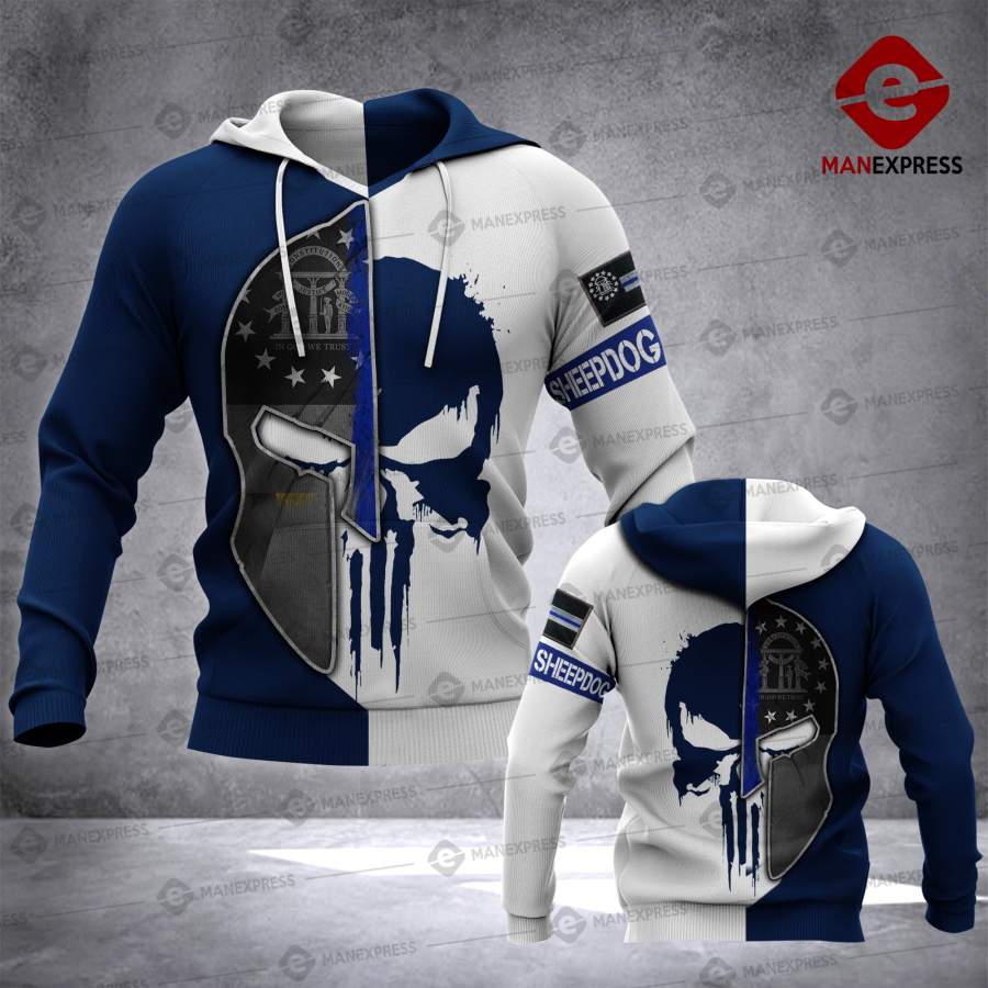 Blue Soldier Georgia 3d Printed HOODIE NQA Sheepdog