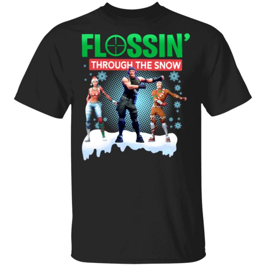 Flossing Through The Snow Fortnite Christmas G500 Gildan 5.3 oz. T-Shirt