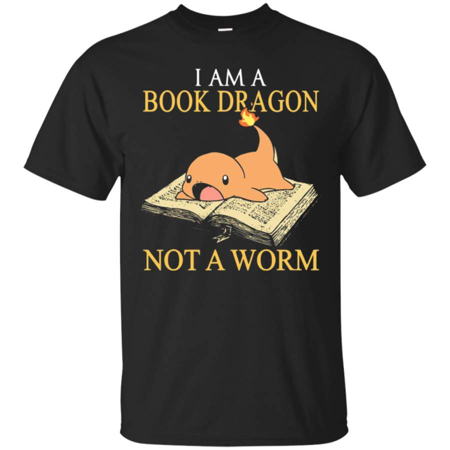 AGR I Am A Book Dragon Not A Worm Charmander Pokemon T-Shirt