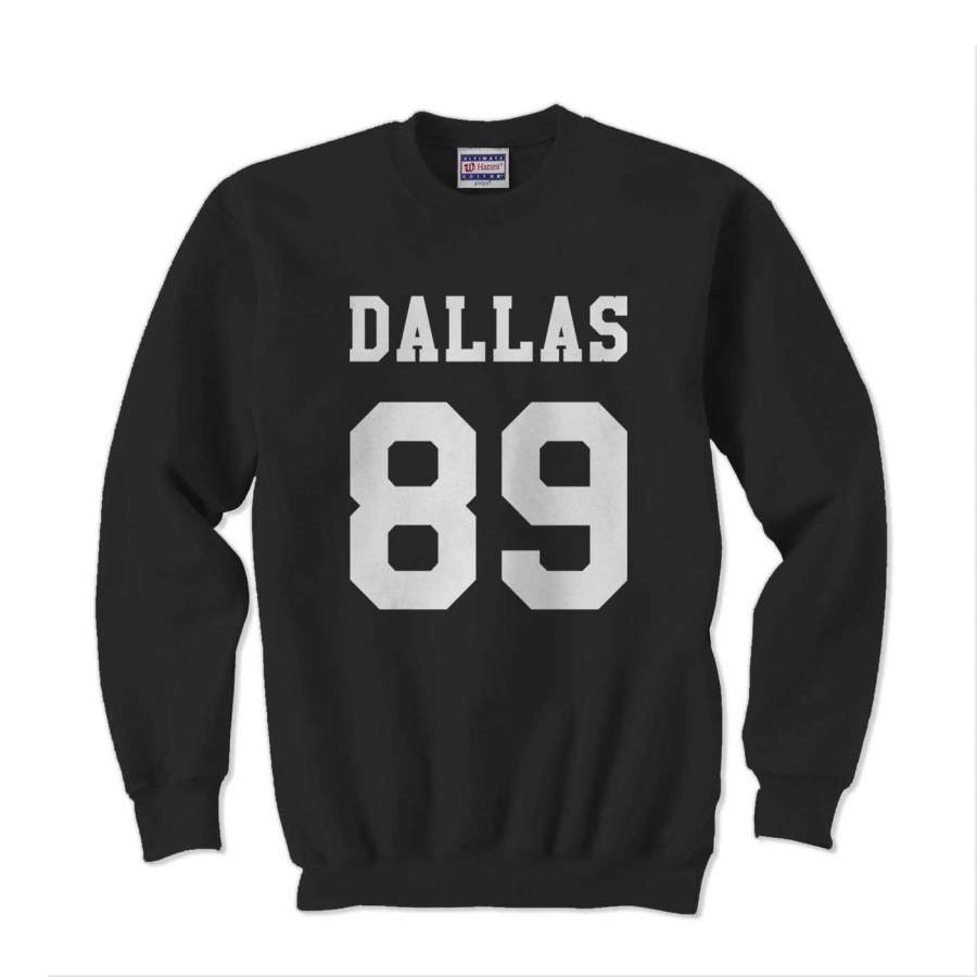 Dallas 89 White Ink on front Cameron Alexander Dallas Crewneck Sweatshirt Adult