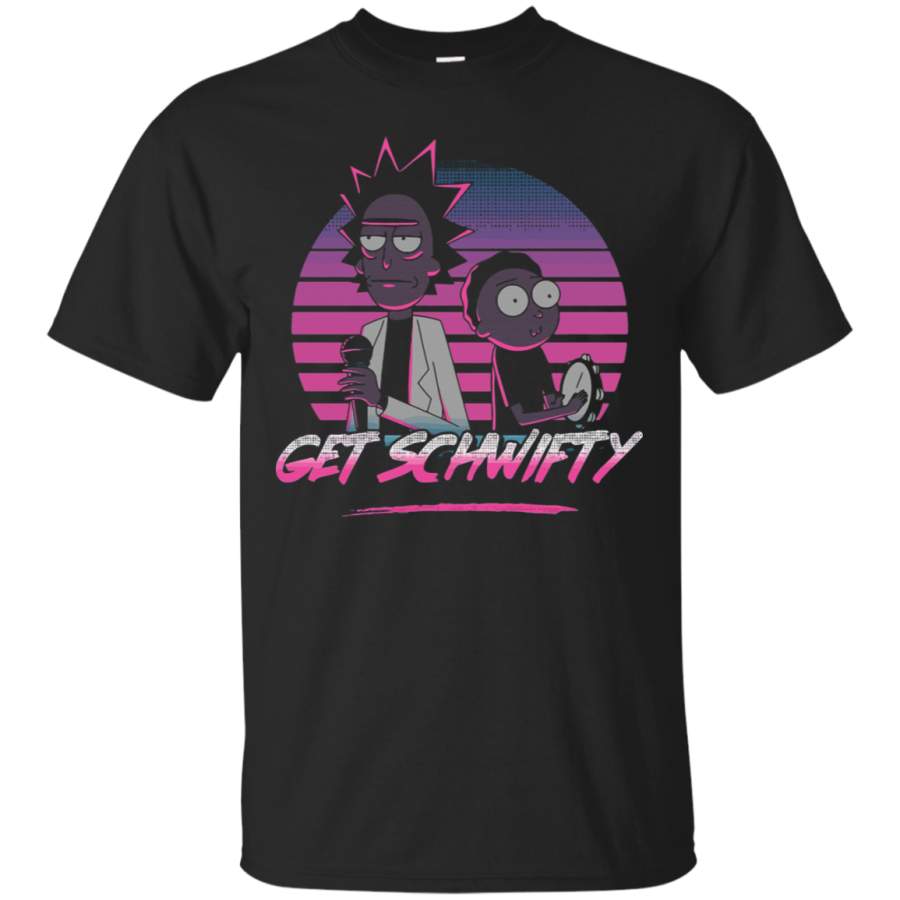 AGR Rick And Morty Get Schwifty Sunset 80s Retro Style T-Shirt