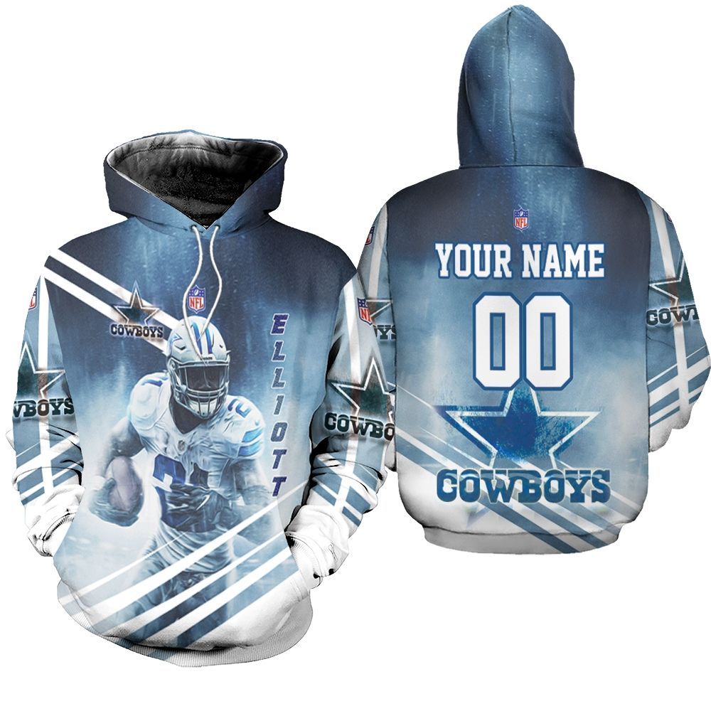 Dallas Cowboys Ezekiel Elliott 21 3D Personalized Hoodie All-Over Print