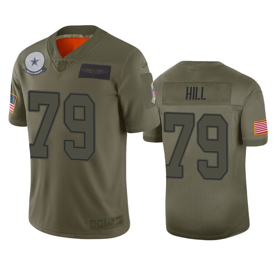 Dallas Cowboys Trysten Hill Camo 2021 Salute To Service Limited 3D Jersey