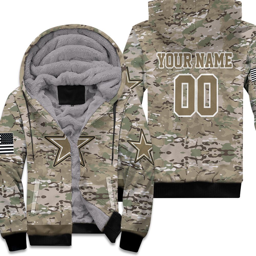 Dallas Cowboys Camourflage Veteran 3D Personalized Fleece Hoodie All-Over Print