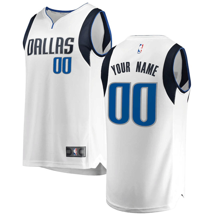 Dallas Mavericks Fanatics Branded Fast Break Custom Replica White Association Edition 3D Jersey