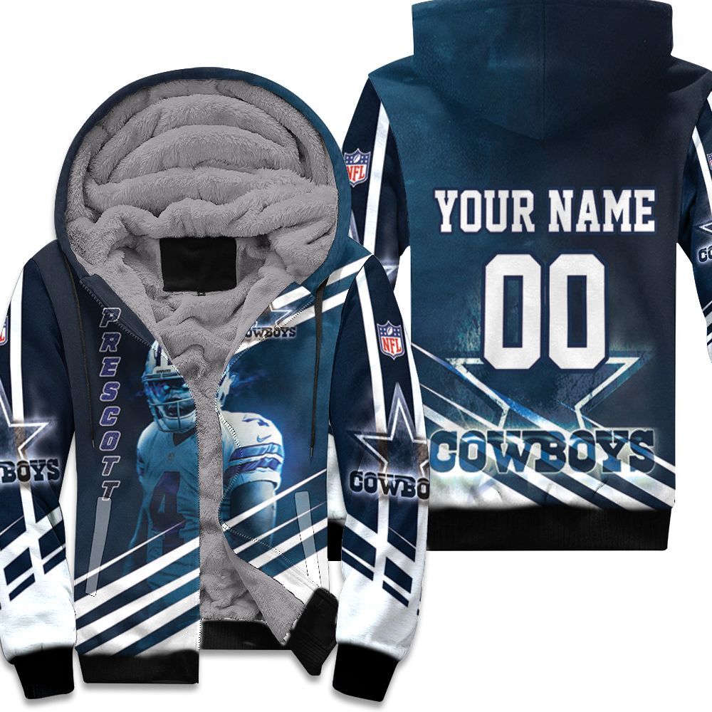 Dak Prescott 4 Dallas Cowboys 3D Personalized Fleece Hoodie All-Over Print