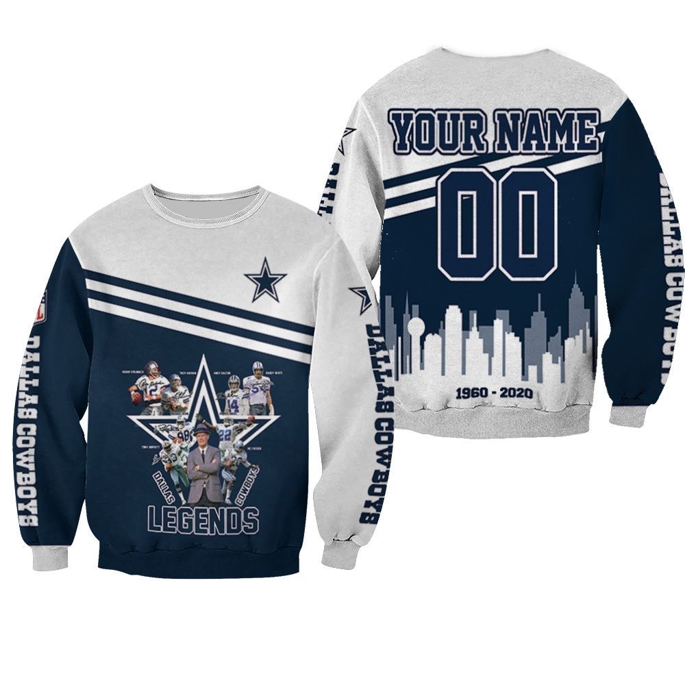 Dallas Cowboys Legends Signature 60Th Anniversary For Fan 3D Personalized Sweater All-Over Print