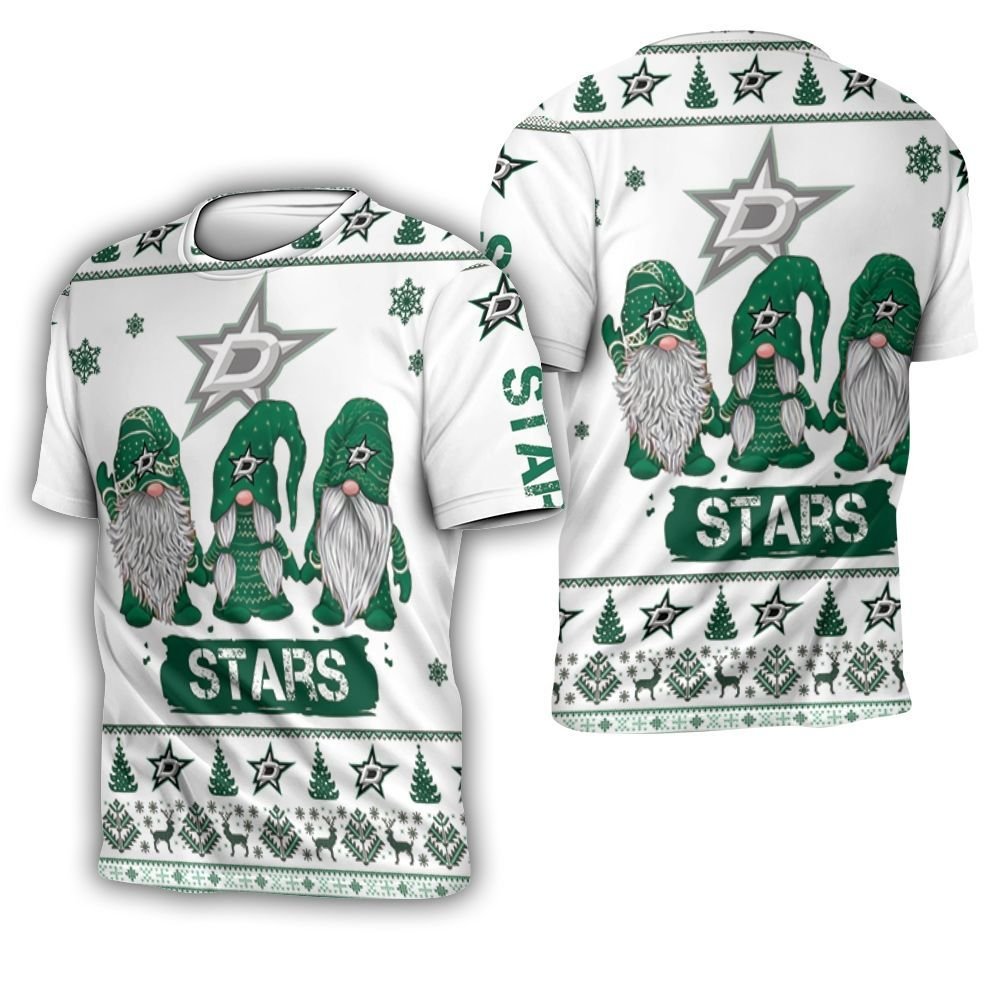 Christmas Gnomes Dallas Stars Ugly Sweatshirt Christmas 3D 3D T-Shirt