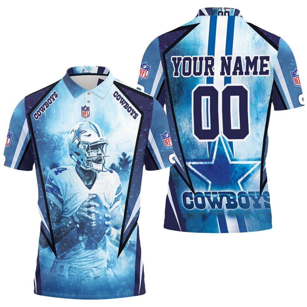 Dallas Cowboys Dak Prescott 4 3D Personalized Polo Shirt