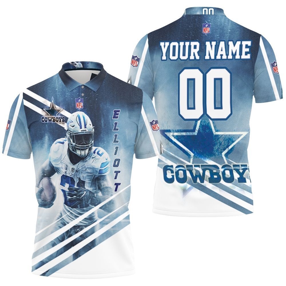 Dallas Cowboys Ezekiel Elliott 21 3D Personalized Polo Shirt