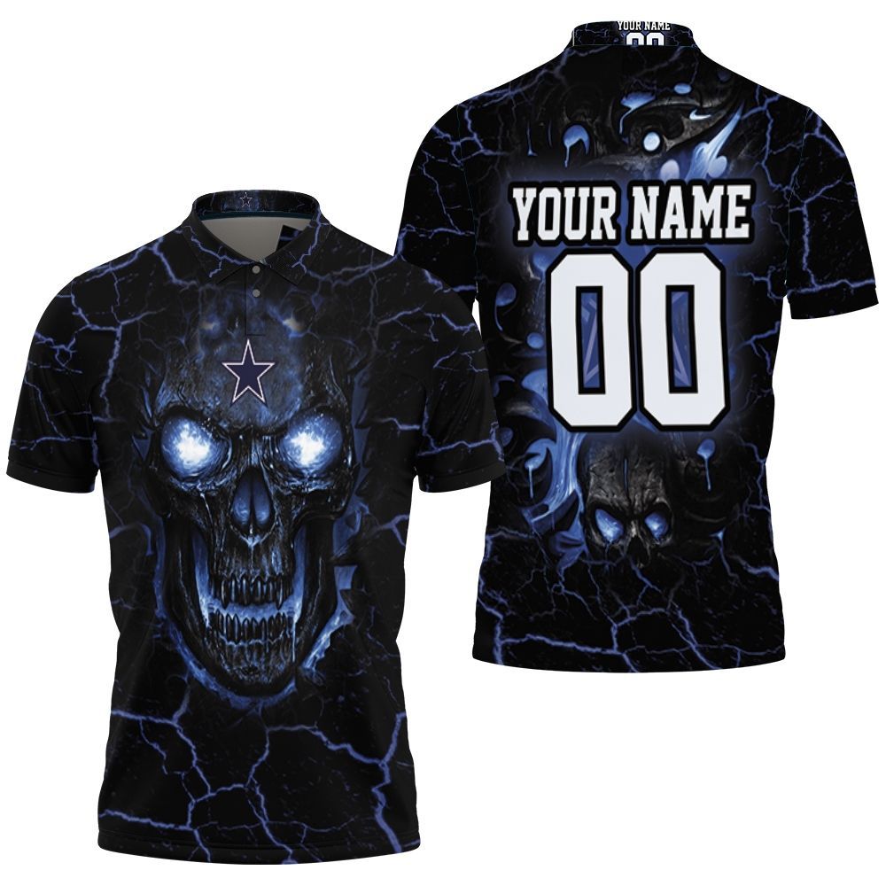 Dallas Cowboys Skull 3D Personalized Polo Shirt