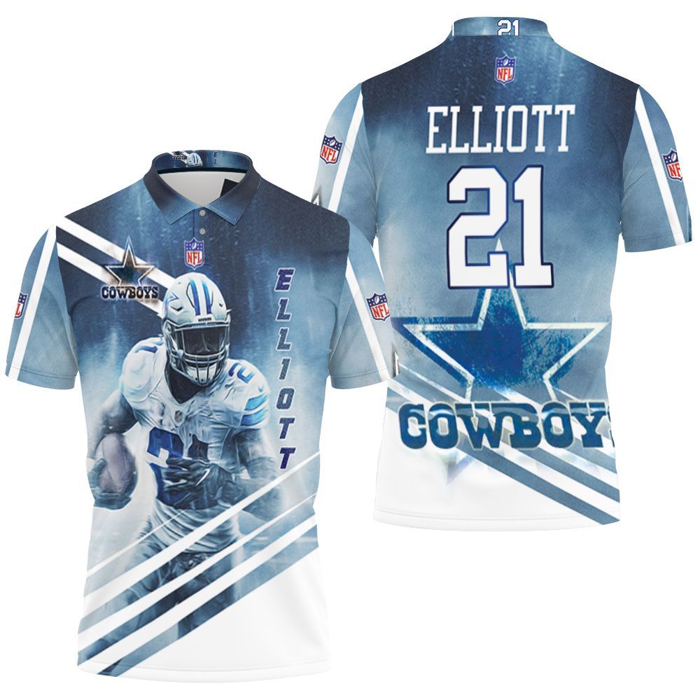 Dallas Cowboys Ezekiel Elliott 21 3D Polo Shirt