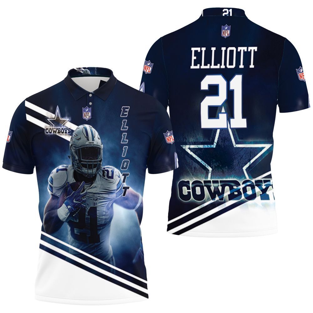 Ezekiel Elliott 21 Dallas Cowboys 3D Polo Shirt