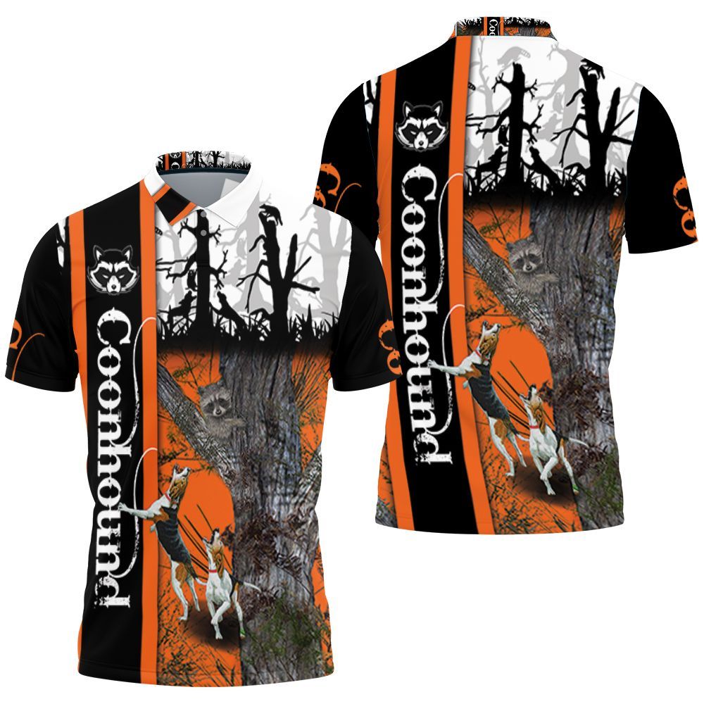 Coonhound Hunting Dog 3D Jersey Polo Shirt