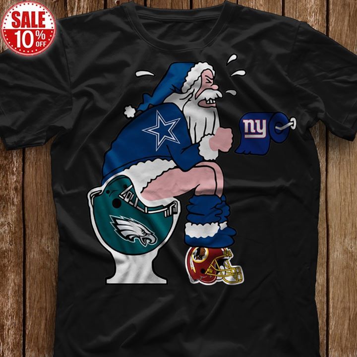 Dallas Cowboys Santa Sits On Philadelphia Eagles Toilet T Shirt Hoodie Sweater Mug Tshirt Hoodie Sweater