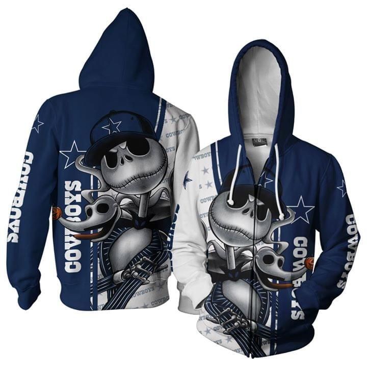 Dallas Cowboys Jack Skellington And Zero 3D T Shirt Hoodie Sweater 3D Hoodie Sweater Tshirt