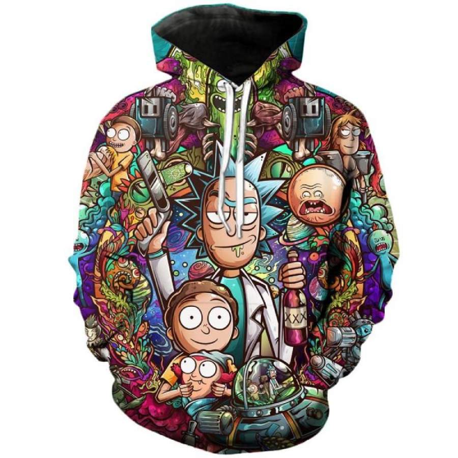 Buckle Up Morty Sweater Rick and Morty Colorful Hoodie 3D Unisex Sweatshirt