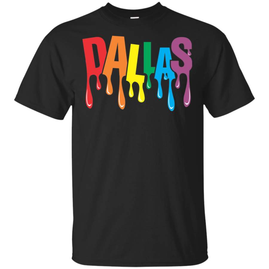 Dallas Texas Rainbow Wet Paint LGBT Gay Pride T-Shirt