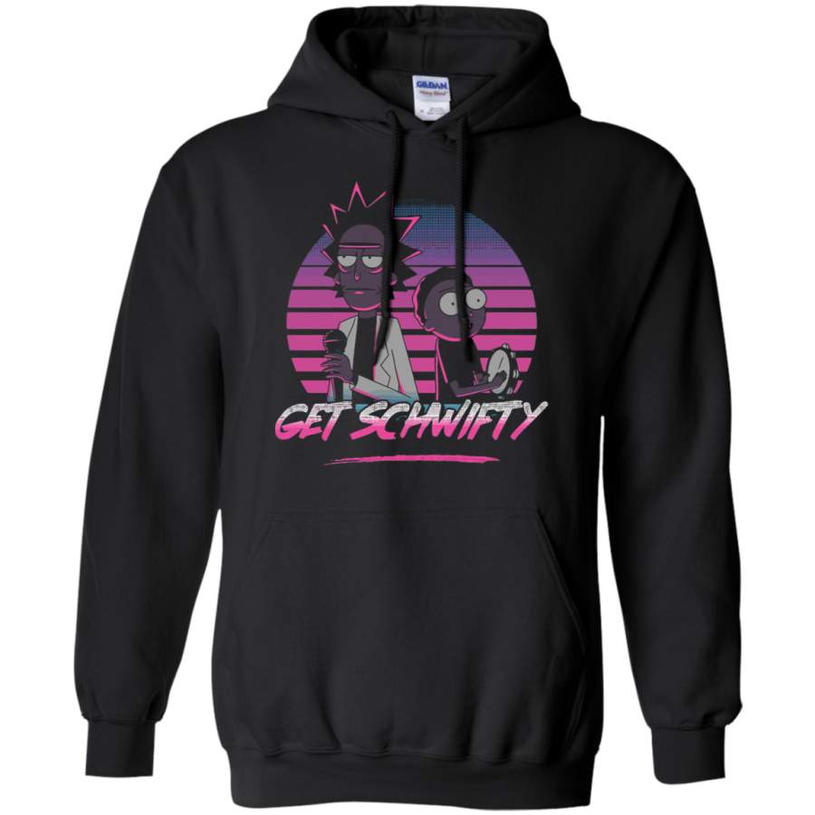 AGR Rick And Morty Get Schwifty Sunset 80s Retro Style Hoodie