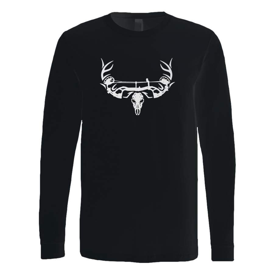 Archery Bow Hunting Deer Skull Long Sleeve T-Shirt