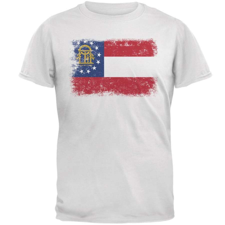 Born and Raised Georgia State Flag Mens T Shirt