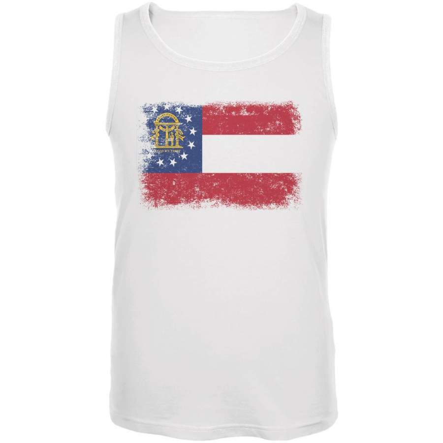 Born and Raised Georgia State Flag Mens Tank Top