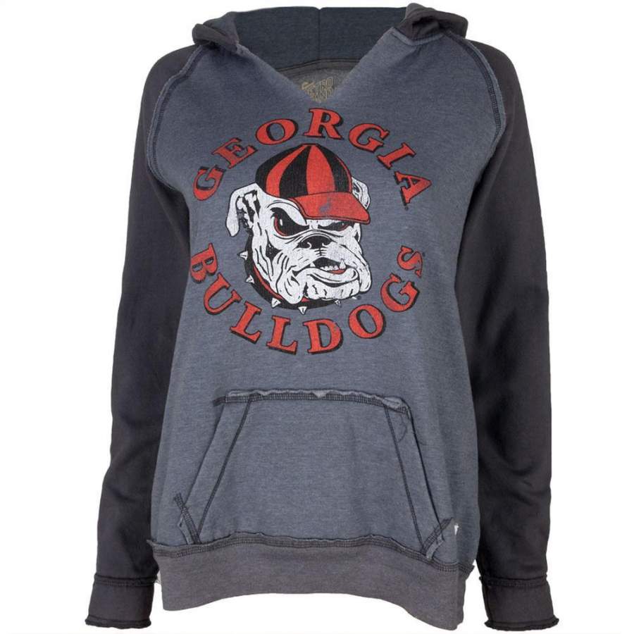 Georgia Bulldogs – Circle Dog Logo Juniors Relaxed Slit-Neck Hoodie