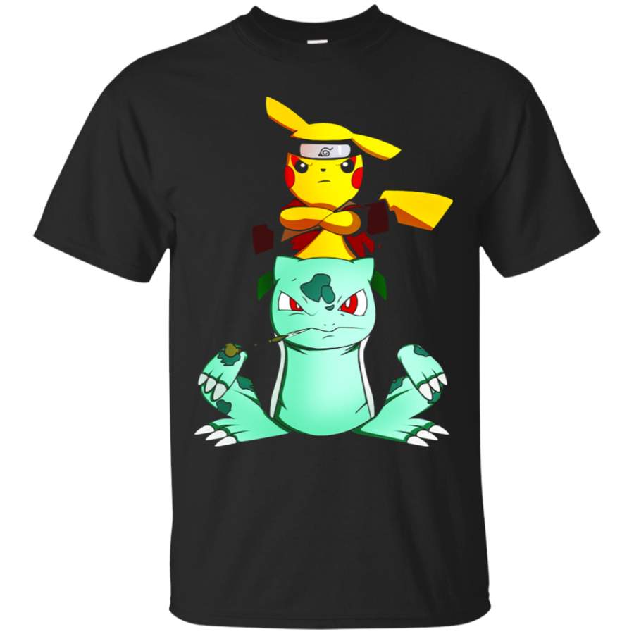 AGR Pokemon Pikachu And Bulbasaur Mashup Naruto Jiraiya T-Shirt