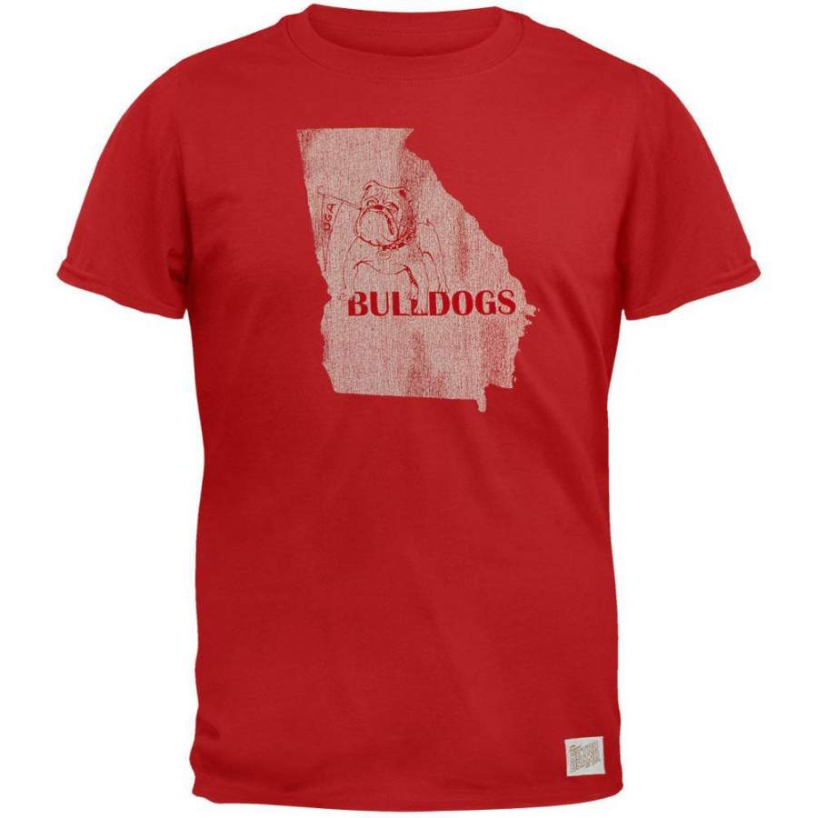 Georgia Bulldogs – Distressed State Vintage Adult Soft T-Shirt