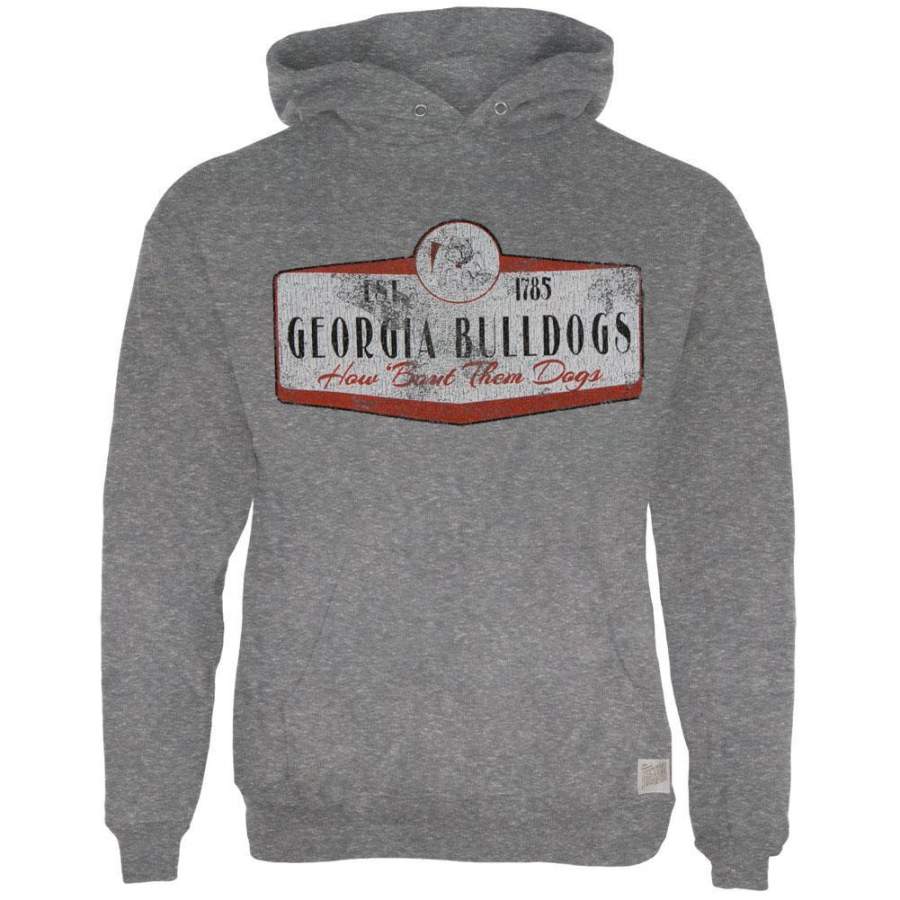 Georgia Bulldogs – Distressed How Bout Them Dogs Sign Tri-Blend Adult Hoodie