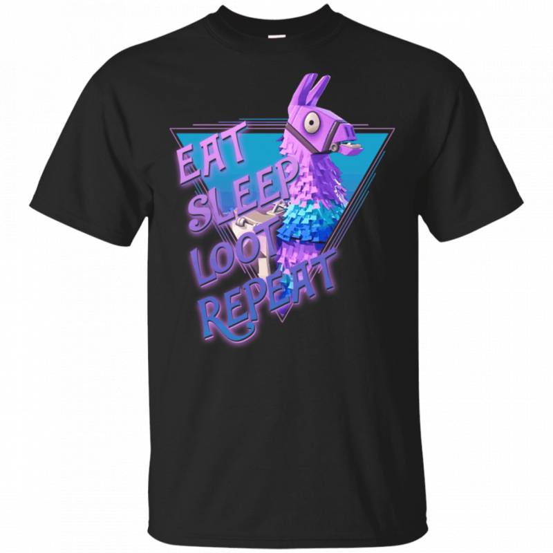 Eat Sleep Loot Repeat T-shirt Funny Llama For Fortnite Fan LT04