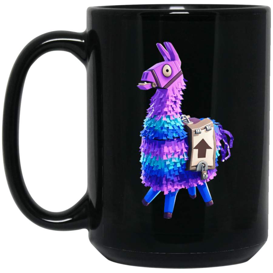 Fortnite Llama Unicorn 3D Creative BM15OZ 15 oz. Black Mug