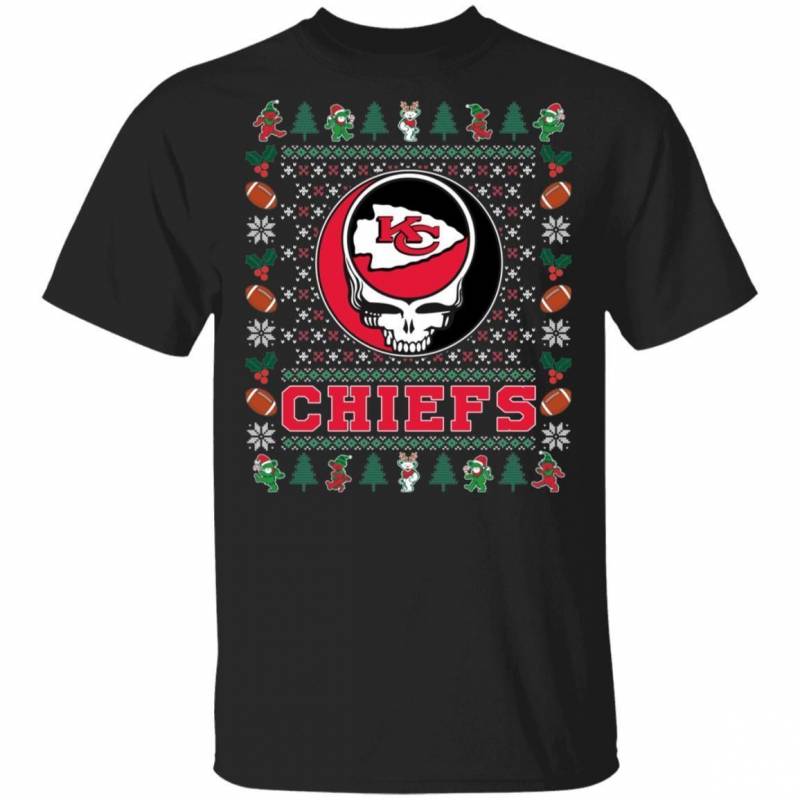 Chiefs T-Shirt Christmas Grateful Dead Deadhead Tee VA08