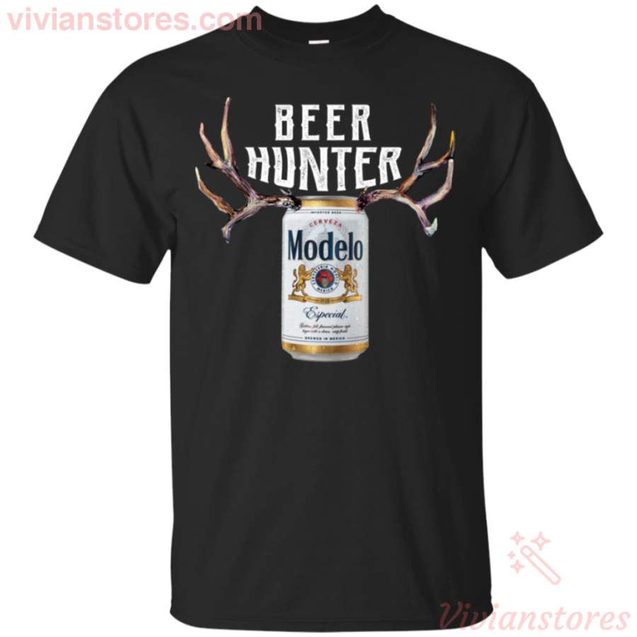 Beer Hunter Modelo Funny Hunting Beer Reindeer T-Shirt