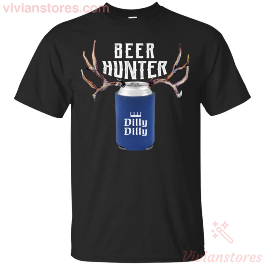 Beer Hunter Dilly Dilly Funny Hunting Beer Reindeer T-Shirt