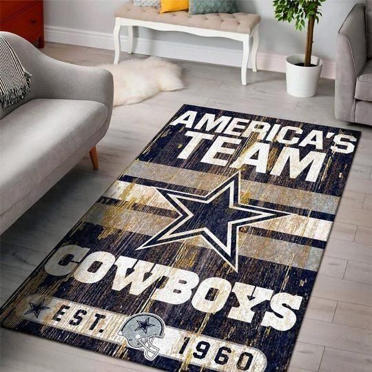 Dallas Cowboys Area Rug Football Home Decor – Homebeautyus