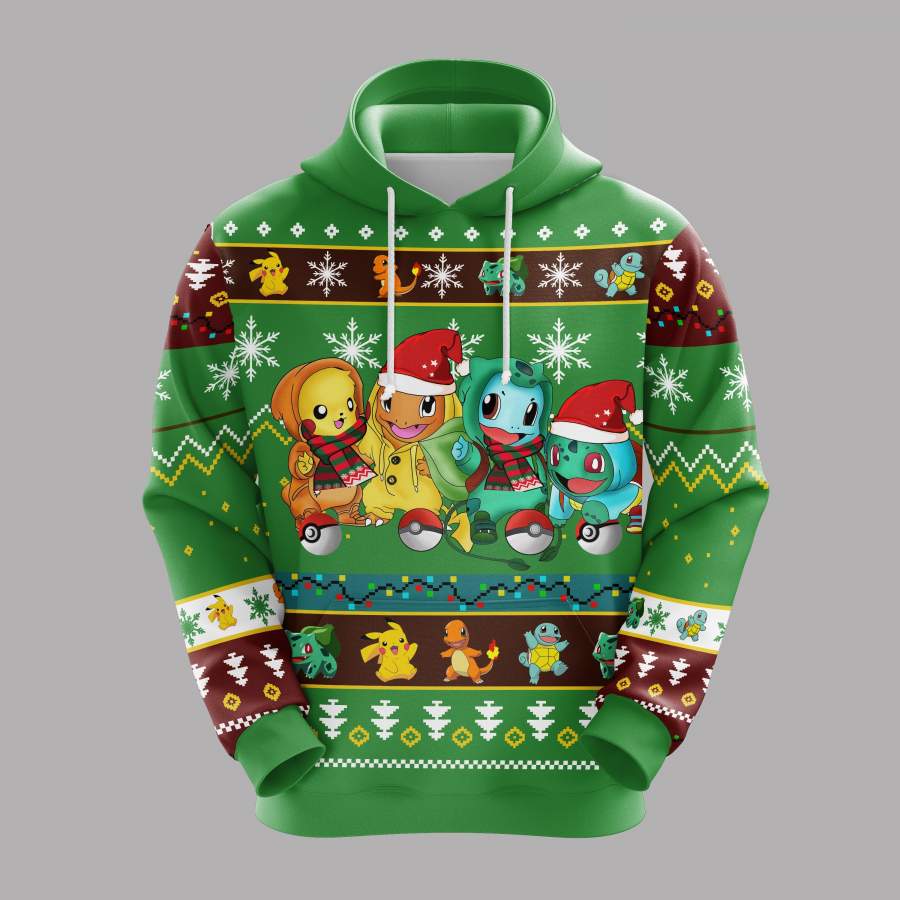 Pokemon cute Noel Mc Ugly Hoodie Zip Green 1 – Amazing Gift idea