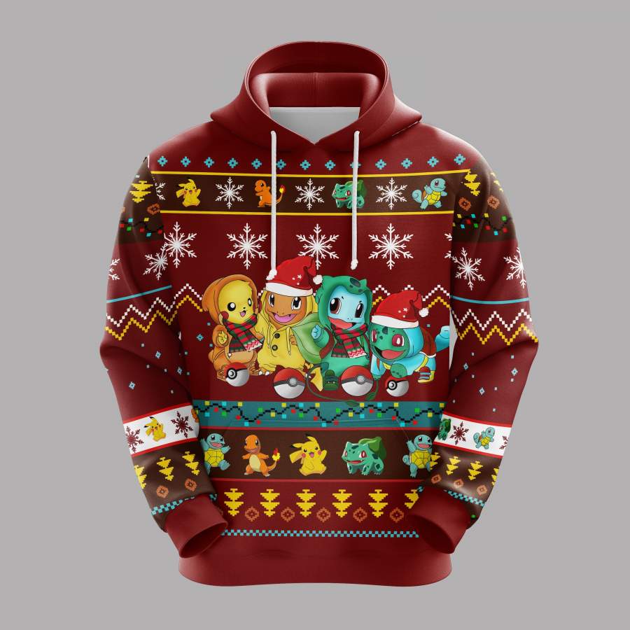Pokemon cute Noel Mc Ugly Hoodie red 1 – Amazing Gift idea