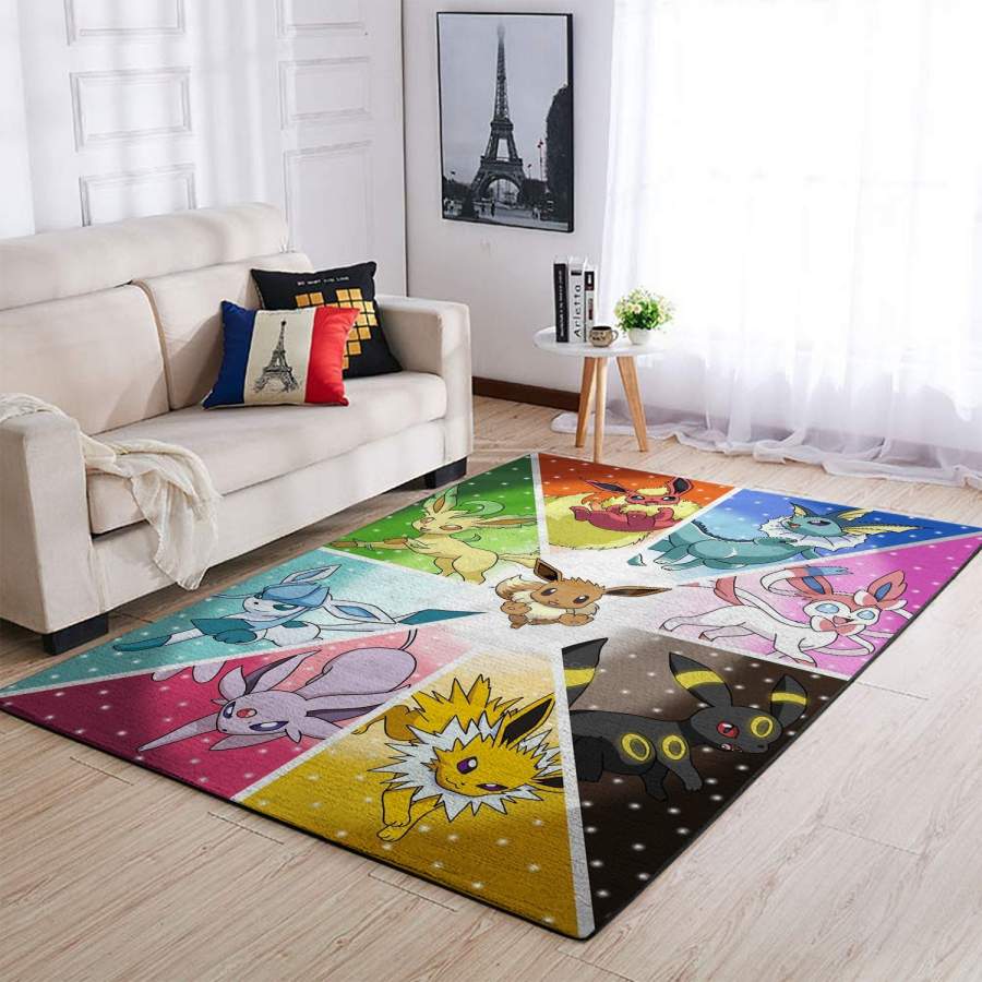 Eevee Pokemon Area Rug – Home Decor – Bedroom Living Room Decor