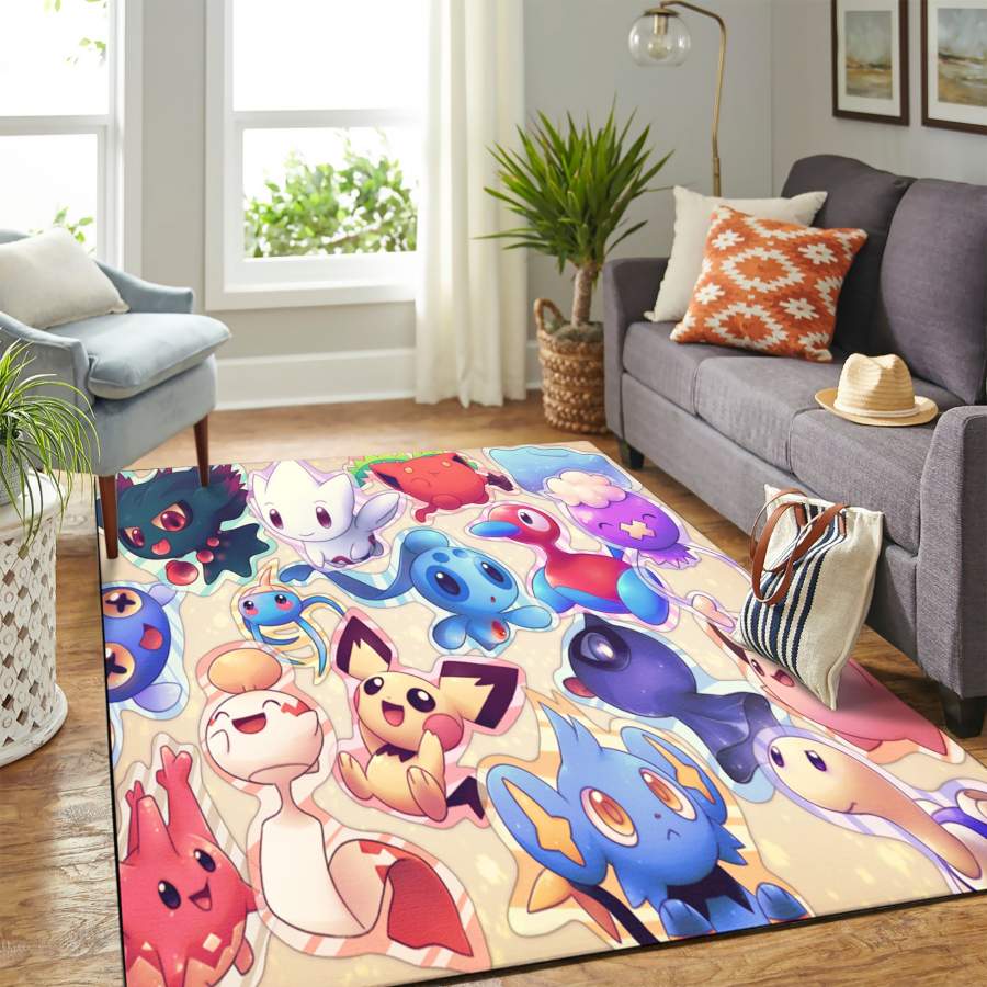 Cute Pokemon Chibi Carpet Area Rug – Home Decor – Bedroom Living Room D??cor